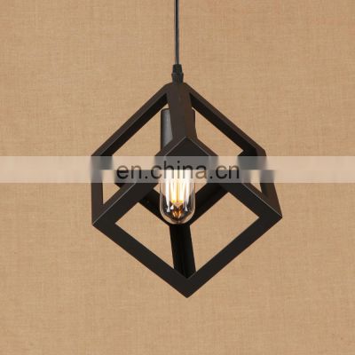 Vintage Cube Design Metal Pendant Light Office Room Decorative Lamps