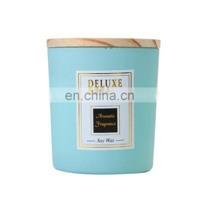 Tumbler 4oz 6oz 8oz White Empty Massage Custom Clear Scented Frosted Matte Amber Black Glass Candle Jar With Wooden Lid And Box photo-3