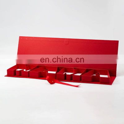 Creative premium red book style letter and heart shape rigid gift packaging box