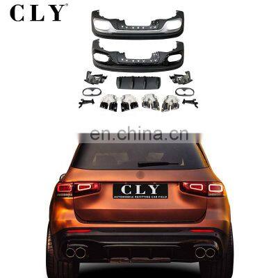 CLY Car Diffuser For Benz GLB Class W247 X247 GLB180 GLB200 SUV Upgrade GLB45 AMG Rear Diffuser Exhaust Pipe Rear Lip Tips