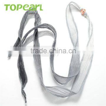 Topearl Jewelry Freshwater Pearl and Silk Ribbon Bracelets World Best Bracelets for Women CLL154 photo-3