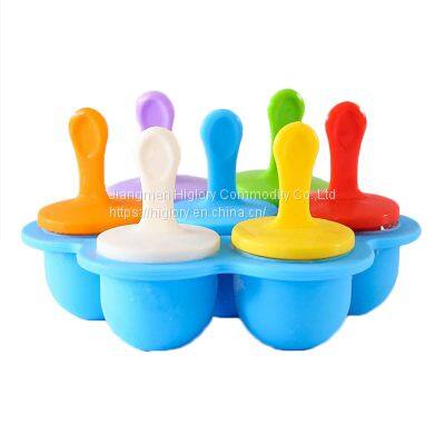 7 Cavity Non-Stick Popsicle Makers Baby Food Storage Container Silicone Popsicle Molds Mini Silicone ice Pop Molds With Sticks