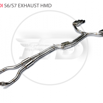 HMD Stainless Steel Exhaust System Manifold Downpipe is Suitable for Audi S6 S7 S8 Auto Modification Electronic Valve whatsapp008613189999301