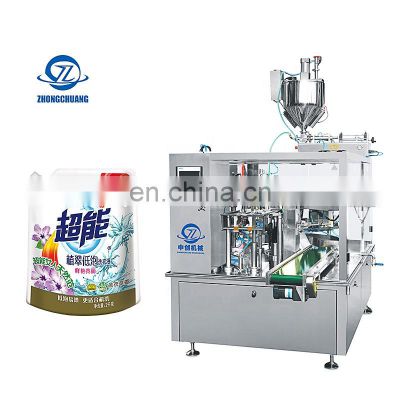 Pouch Packaging Machines Detergent Liquid Filling Sealing Spout Premade Bag Horizontal Doypack Packing Machine