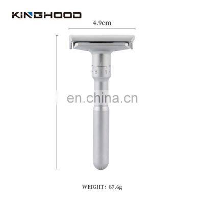 Biodegradable Custom Metal Black Double Edge Adjustable Safety Razor for Men photo-4