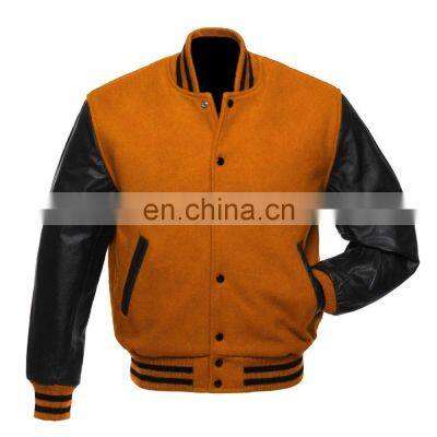 Wool with Genuine Cowhide Leather Sleeves custom Letterman jacket with perfect blend of super soft fabric lining is  very warm