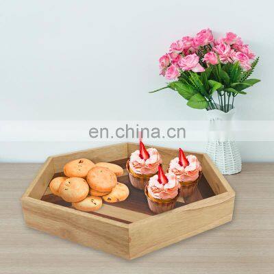 Wooden Serving Tray Snack Tray Breakfast Tray for Breakfast Coffee Tables Homes photo-5