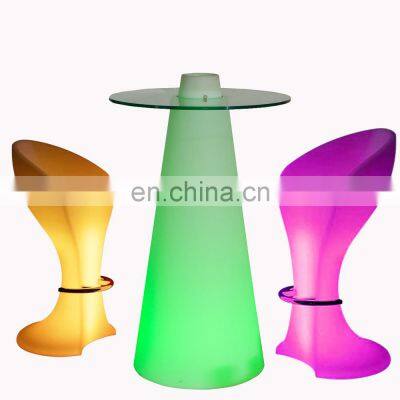 outdoor round party cocktail night club furniture led bar tables night club plastic tables led ktv chairs music bar table sofa