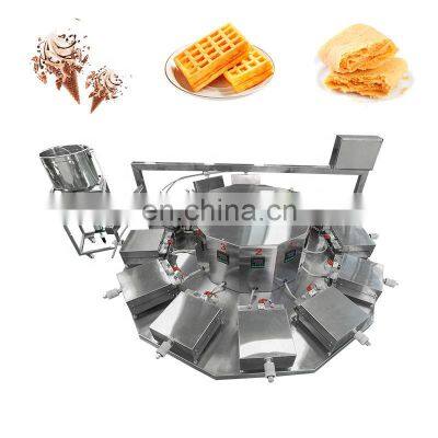 Ice Cream Waffle Cone Full Automatic Aluminium Iron Snack Baking Maker Making Machine for Egg Roll