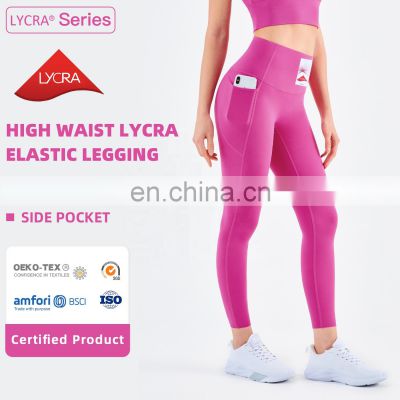 New Arrival High Waist Yoga Leggings With Pockets Gym Sport Pants Without T Line