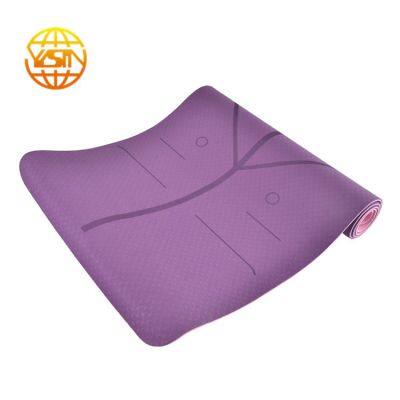 Custom Print Logo Eco Friendly Foldable 6mm TPE Yoga Mat photo-3