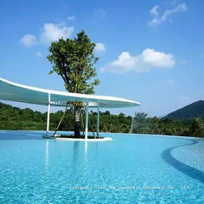Transparent Borderless Swimming Pool, Large Outdoor Swimming Pool, Constant Temperature Borderless Swimming Pool Planning, Design, and Construction,
