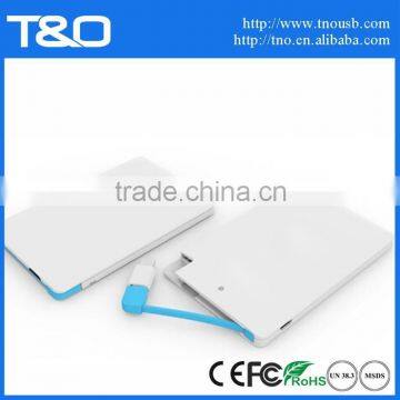 New products 2015 credit card 2500mah for Iphone charger AA battery