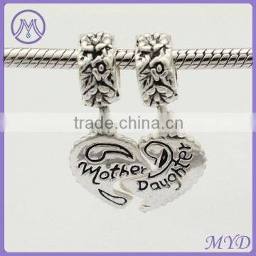 925 sterling silver mother and daughter set dangle charm for bracelet