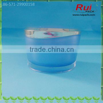 5g 15g 30g 50g blue golden empty pyramid round acrylic jars, plastic acrylic cream containers, high-end cosmetics packaging