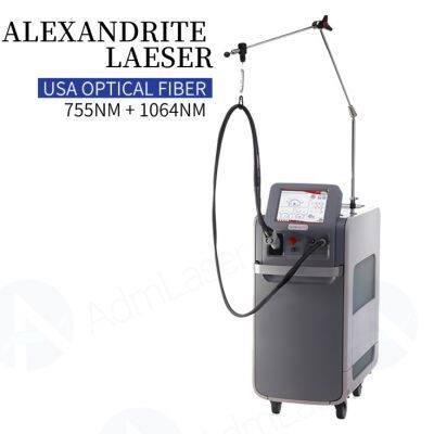 New Upgraded 755nm 1064nm Alexandrite Hair Removal Machine With Epilation Alexander Laser CE Approved for Dark  Black Skin