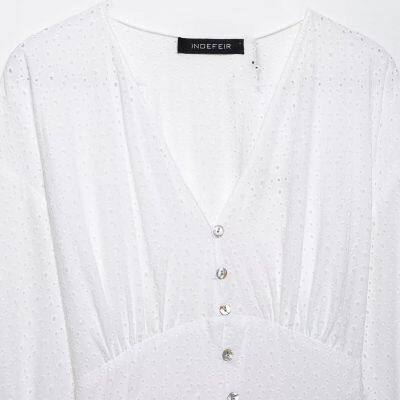 New Women's Clothing European and American Style Fashionable Hollow Embroidery Mini Dress for Women photo-3