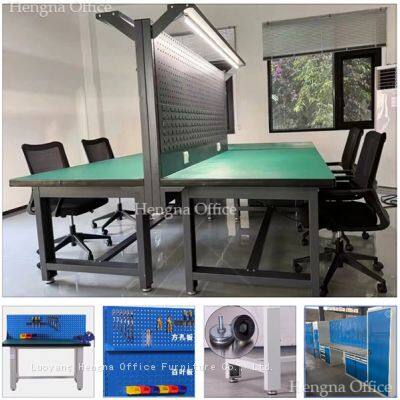 Industrial Laboratory Workbench for Electronic Component Assembly, ESD Safe Workstation With Multi-layer Shelves & LED Lighting, Long Life Service photo-2