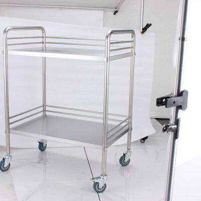 2 Shelves Stainless Steel Hospital Trolley photo-2