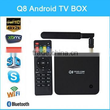 RK3288 Android 4.4 Quad core smart tv box 2G/8G Pre-installed XBMC 13.1 support Wifi+Bluetooth+Youtube+3D