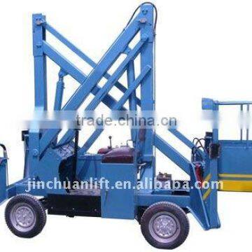 Hydraulic rotating crank arm lift platform