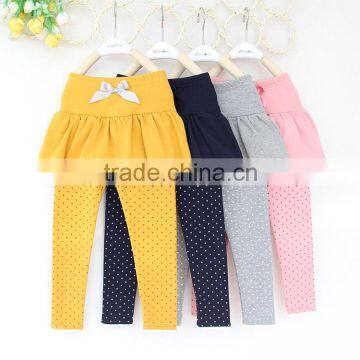 2016 spring fashion children wear skirt and pants baby girl cotton dot leggings wholesale