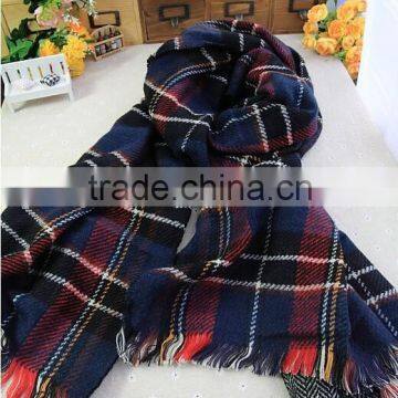Wholesale Winter Fashion Wool Plaid Checked Ladies Pashmina Scarf photo-3