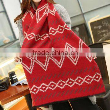 Whoesale Rhombic Geometry Pattern Jacquard Ladies Cashmere Poncho Shawl photo-2