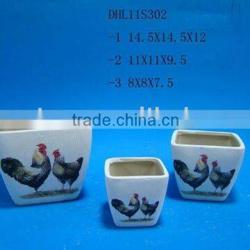 Ceramic crackleware flower pot