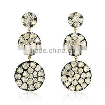 Round Rose Cut Diamond Earring Jewelry, Natural Diamond Earring, Designer Earring Jewelry, Gold 925 Silver Jewelry Wholesaler