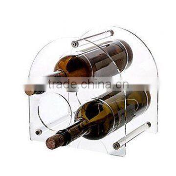 Acrylic Custom Wine Bottle Rack, 3-Bottle Acrylic Stand (Clear)