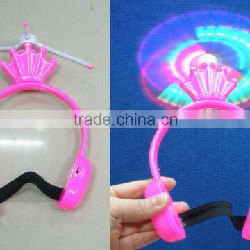 LED Flashing Crown Electronic Windmill Headband with Music for Kids