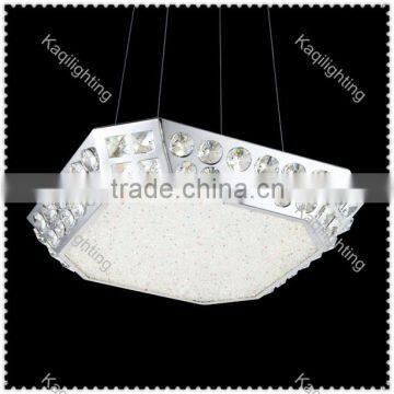 LED Crystal Flush Mount Modern Transparent Stainless Steel Ceiling Light Fixture for Hallway Dining Room
