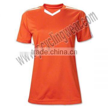 high quality orange soccer jersey for women