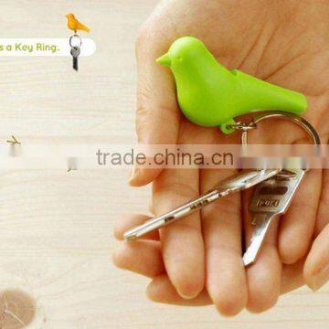 Bird shaped rubber keychain