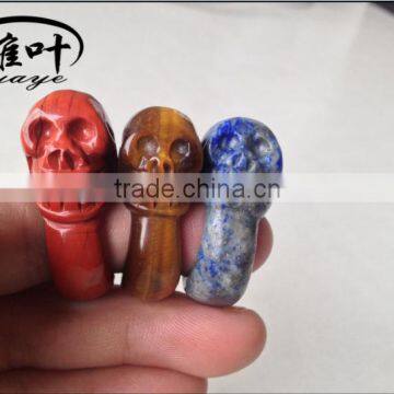 Lapis Lazuli/Yellow Tiger Eye/Red Jasper Skull Rings/Carved Skull Rings