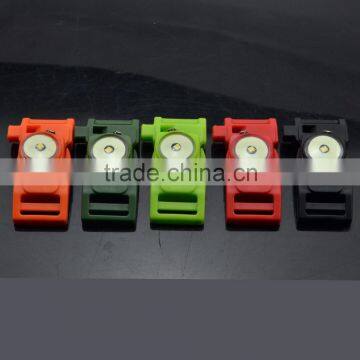 2016 new colored glow in the dark plastic whistle buckle with fire starter flint and flashlight wholesale                        
                                                Quality Choice