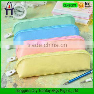 Fresh color PU PVC pencil bag for girl pencil case