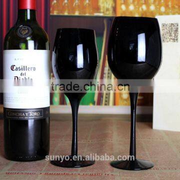 SGS FDA Safe Solid Black Colored Wine Glass