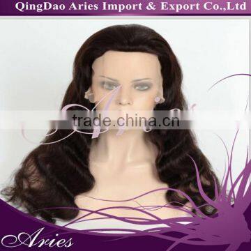 100% natural body wave brazilian human hair full lace wig