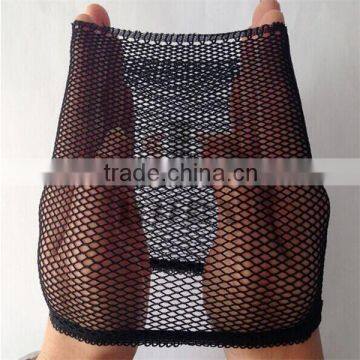 Real Hair Wigs Cap Weaving Mesh Net Fishnet Elastic Ladies Flesh Color