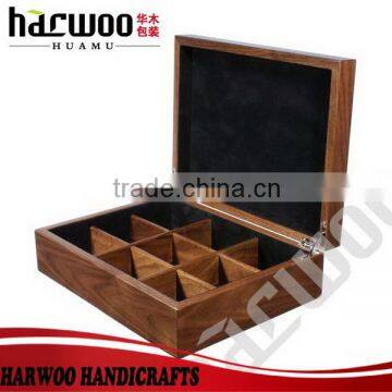 Luxury walnut wooden packing case for tea