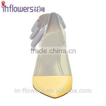 Genuine Leather Pointed Toe Fashion Design Ladies High Heel Shoes With Bowtie Back photo-6