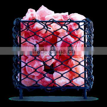 Square Shape Iron Basket Salt Lamp