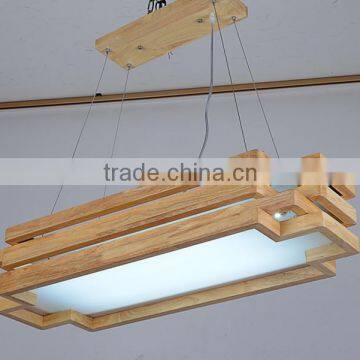 LED hanging lamp wooden frame acrylic diffuser pendant dinning lamp