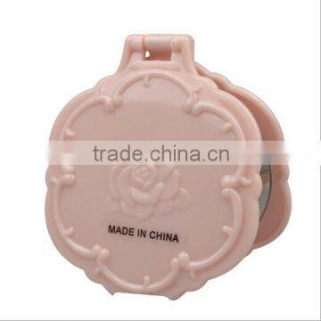 Factory Directly Pink Flower Shape Plastic Folding Pocket Mirror photo-2