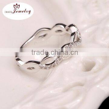 S925 pure silver ring single drill Women's singles to quit High-grade silver ring for wedding