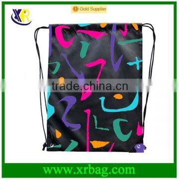 Manufacturer provide full color printed drawstring gym backpack bag