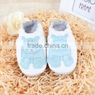2016 Fancy Baby Prewalker Shoes Fashion Element Hippo F Cow Suede Soft Sole Newborn Baby Crib Shoes
