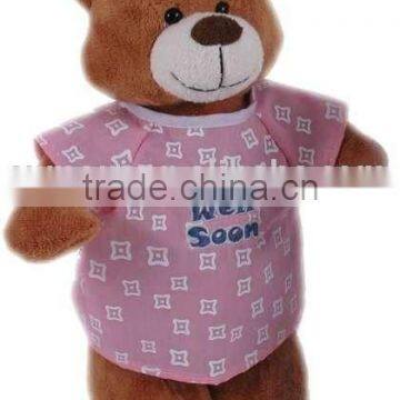 9" Cute Teddy Bear - Pink Girl bear with clothe